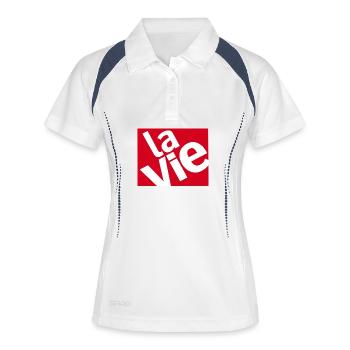 La Vie Rouge Typo Art - Polo respirant Femme - blanc/marine - Devant