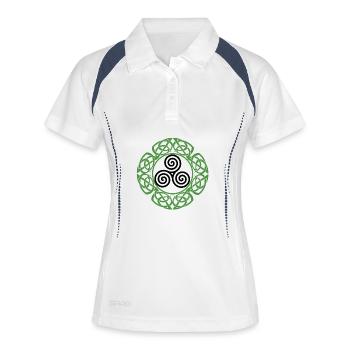 Green Knot Ring Ornament - Women's Polo breathable - white/navy - Front