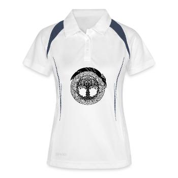 Celtic tree in a circle - Women's Polo breathable - white/navy - Front