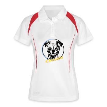Chessie Dog Motif Line Drawing - Women's Polo breathable - white/navy - Front
