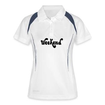 Weekend Bold Script - Women's Polo breathable - white/navy - Front