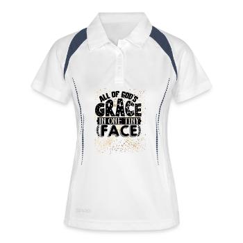 Éclat doré et confettis glamour - Polo respirant Femme - blanc/marine - Devant