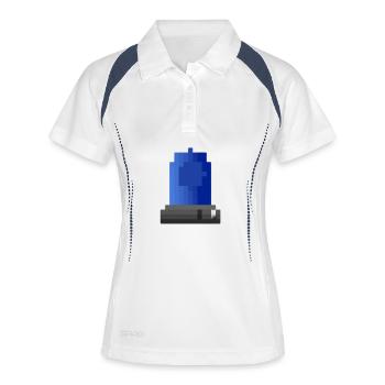 Blue light siren pixel art - Women's Polo breathable - white/navy - Front