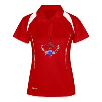 I am vegan - Frauen Polo atmungsaktiv - Weiß/Navy - Vorne