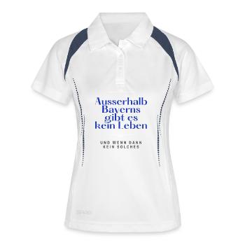 Außerhalb Bayerns kein Leben - Frauen Polo atmungsaktiv - Weiß/Navy - Vorne
