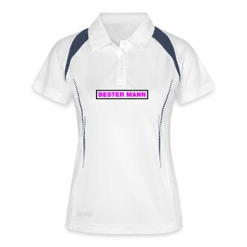 Bester Mann - Frauen Polo atmungsaktiv - Weiß/Navy - Vorne