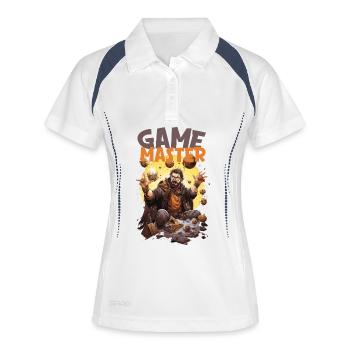 Game Master with Flying Dice – RPG Nerd - Women's Polo breathable - white/navy - Front