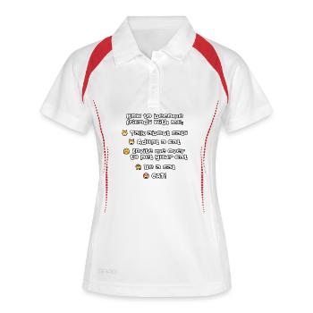 Comment se lier d’amitié avec un passionné de chats - Polo respirant Femme - blanc/marine - Devant