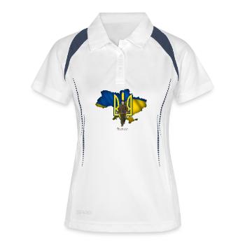 Ukraine outline trident Zelensky - Women's Polo breathable - white/navy - Front