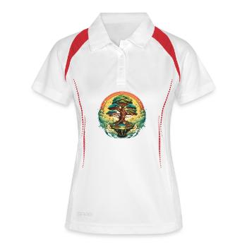 Tree of Life River Rainbow Nature Shirt - Women's Polo breathable - white/navy - Front