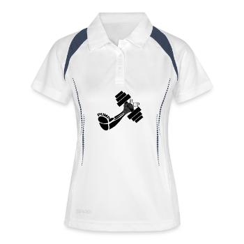 Power fist with dumbbells - Women's Polo breathable - white/navy - Front