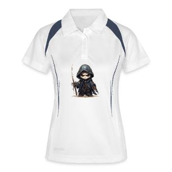Panda Ninja avec un t-shirt fantasy en forme de lance - Polo respirant Femme - blanc/marine - Devant