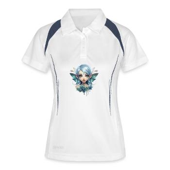 Flower Fairy with Gemstone – Fantasy Design - Women's Polo breathable - white/navy - Front