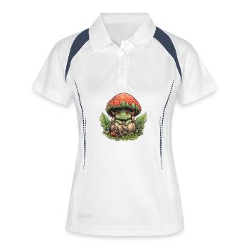 Little Mushroom Creature Forest Fantasy Mushroom Shirt - Women's Polo breathable - white/navy - Front