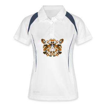 Geometric Bear Mosaic - Women's Polo breathable - white/navy - Front