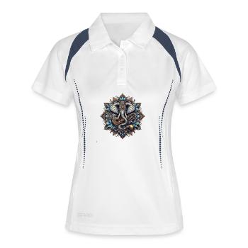 Elephant mandala in steampunk style - Women's Polo breathable - white/navy - Front