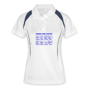Wähle deinen Kämpfer - Frauen Polo atmungsaktiv - Weiß/Navy - Vorne