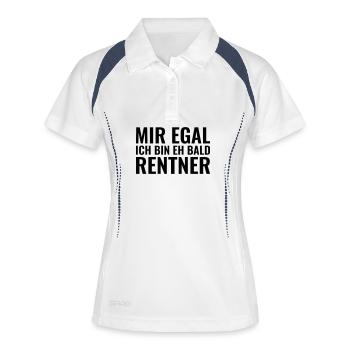 Rentner - Frauen Polo atmungsaktiv - Weiß/Navy - Vorne