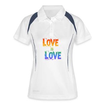Liebe ist Liebe Regenbogen - Frauen Polo atmungsaktiv - Weiß/Navy - Vorne
