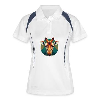 Prisme Girafe Circulaire - Polo respirant Femme - blanc/marine - Devant