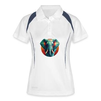 Multicolor Geometric Elephant - Women's Polo breathable - white/navy - Front
