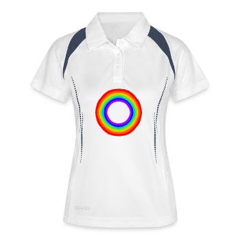 Pride Rainbow Colours / RGB-Kreis - Frauen Polo atmungsaktiv - Weiß/Navy - Vorne