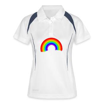 Couleurs du demi-cercle arc-en-ciel / RGB - Polo respirant Femme - blanc/marine - Devant