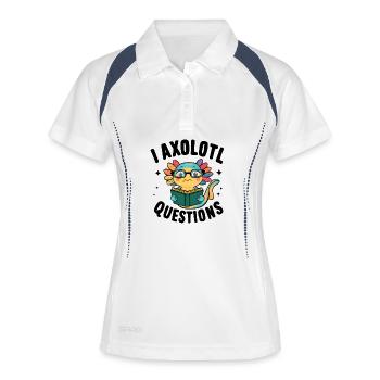Ich Axolotl-Fragen – Süßer Axolotl - Frauen Polo atmungsaktiv - Weiß/Navy - Vorne