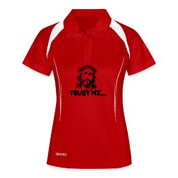 trust me... Jesus Christ - Women's Polo breathable - white/navy - Front