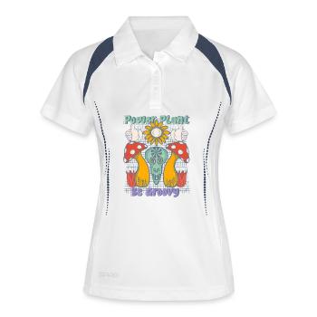 Une centrale électrique doit être cool - Polo respirant Femme - blanc/marine - Devant