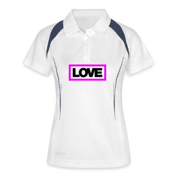 Typo LOVE Contour 2C - Polo respirant Femme - blanc/marine - Devant