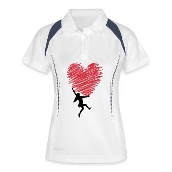 Red heart scribble in vintage look - Women's Polo breathable - white/navy - Front