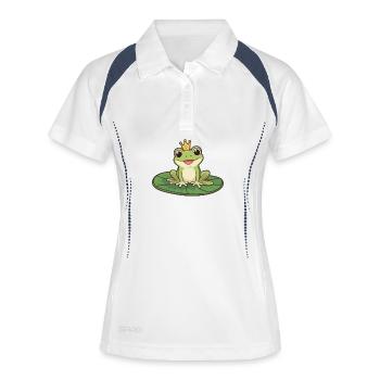 Prince Grenouille sur le Nénuphar - Polo respirant Femme - blanc/marine - Devant