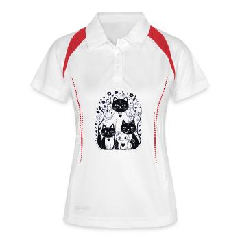 Kittymania - Polo respirant Femme - blanc/marine - Devant