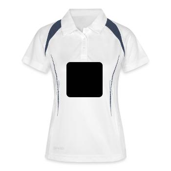 carré arrondi - Polo respirant Femme - blanc/marine - Devant