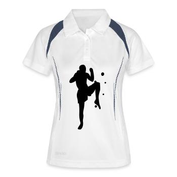 kickboxing - Women's Polo breathable - white/navy - Front