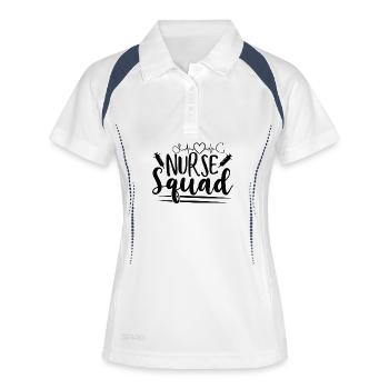 Nurse Squad Pflege Team Spruch - Frauen Polo atmungsaktiv - Weiß/Navy - Vorne