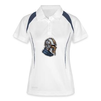 Portrait fantastique de Ritter – Dessin de chevalier de dessin animé - Polo respirant Femme - blanc/marine - Devant