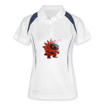 Lava-Licht Monster Glühen - Frauen Polo atmungsaktiv - Weiß/Navy - Vorne
