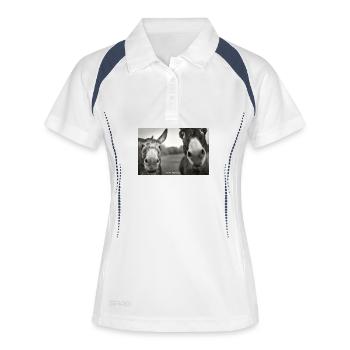 1200 Esel_Dudes - Polo respirant Femme - blanc/marine - Devant