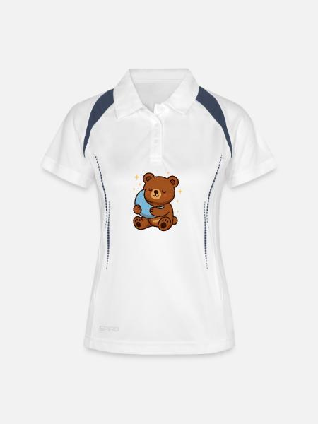 Cuddly Bear Moondream - Women's Polo breathable - white/navy