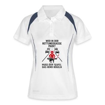 Teufel in der Rettungsgasse: Parking - Women's Polo breathable - white/navy - Front