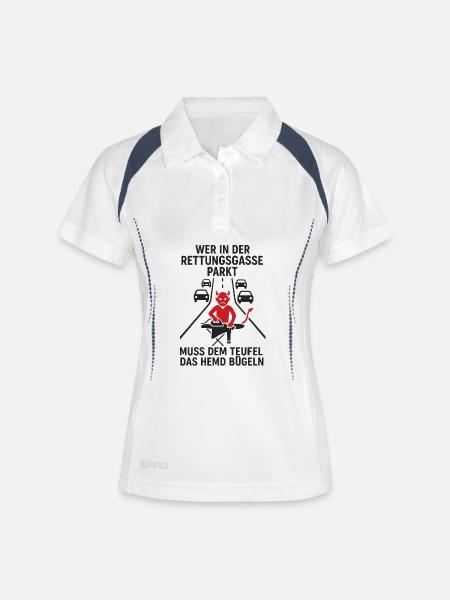Teufel in der Rettungsgasse: Parking - Women's Polo breathable - white/navy