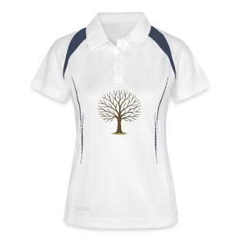 Winterbaum Silhouette - Frauen Polo atmungsaktiv - Weiß/Navy - Vorne