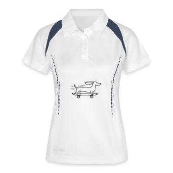 Dackel Dachshund Skateboard Line Art - Women's Polo breathable - white/navy - Front