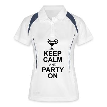 keep calm and party on - Women's Polo breathable - white/navy - Front