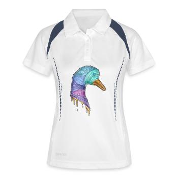Rainbow duck dripping - Women's Polo breathable - white/navy - Front