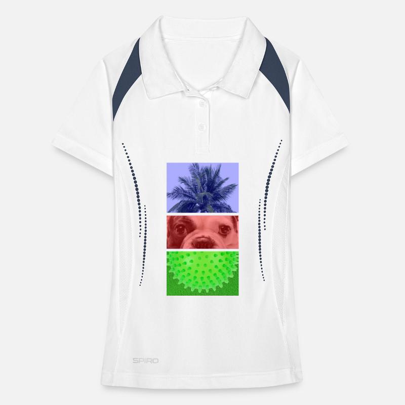 Triptyque Palmier – Chien – Pointes Polo respirant Femme