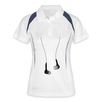 earphones Kopfhörer - Frauen Polo atmungsaktiv - Weiß/Navy - Vorne
