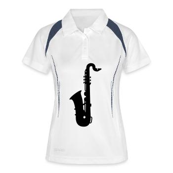 saxophone - Polo respirant Femme - blanc/marine - Devant